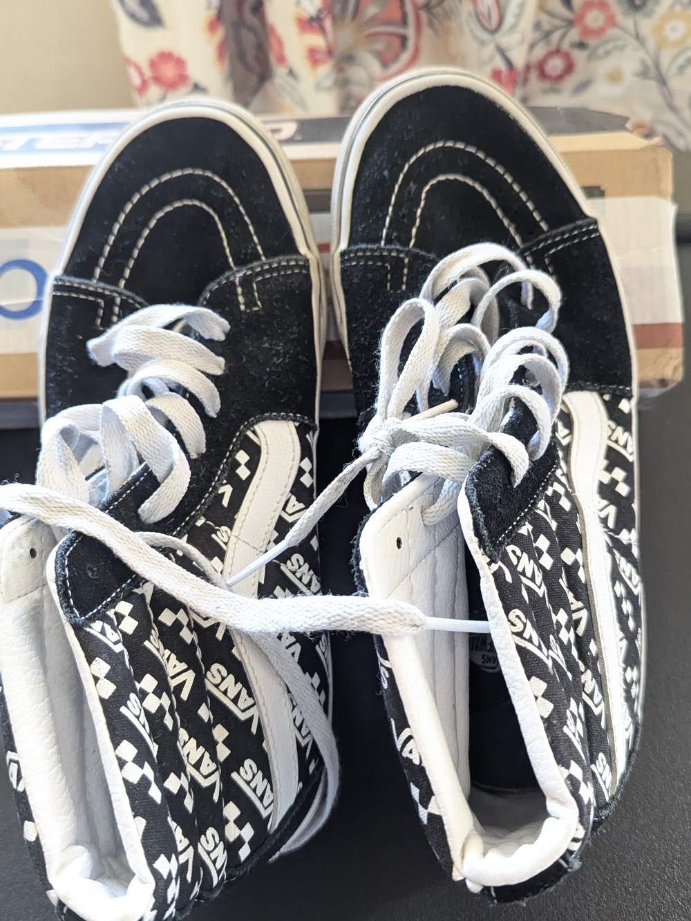 Vans Black & White Checkerboard High-Top Sneakers